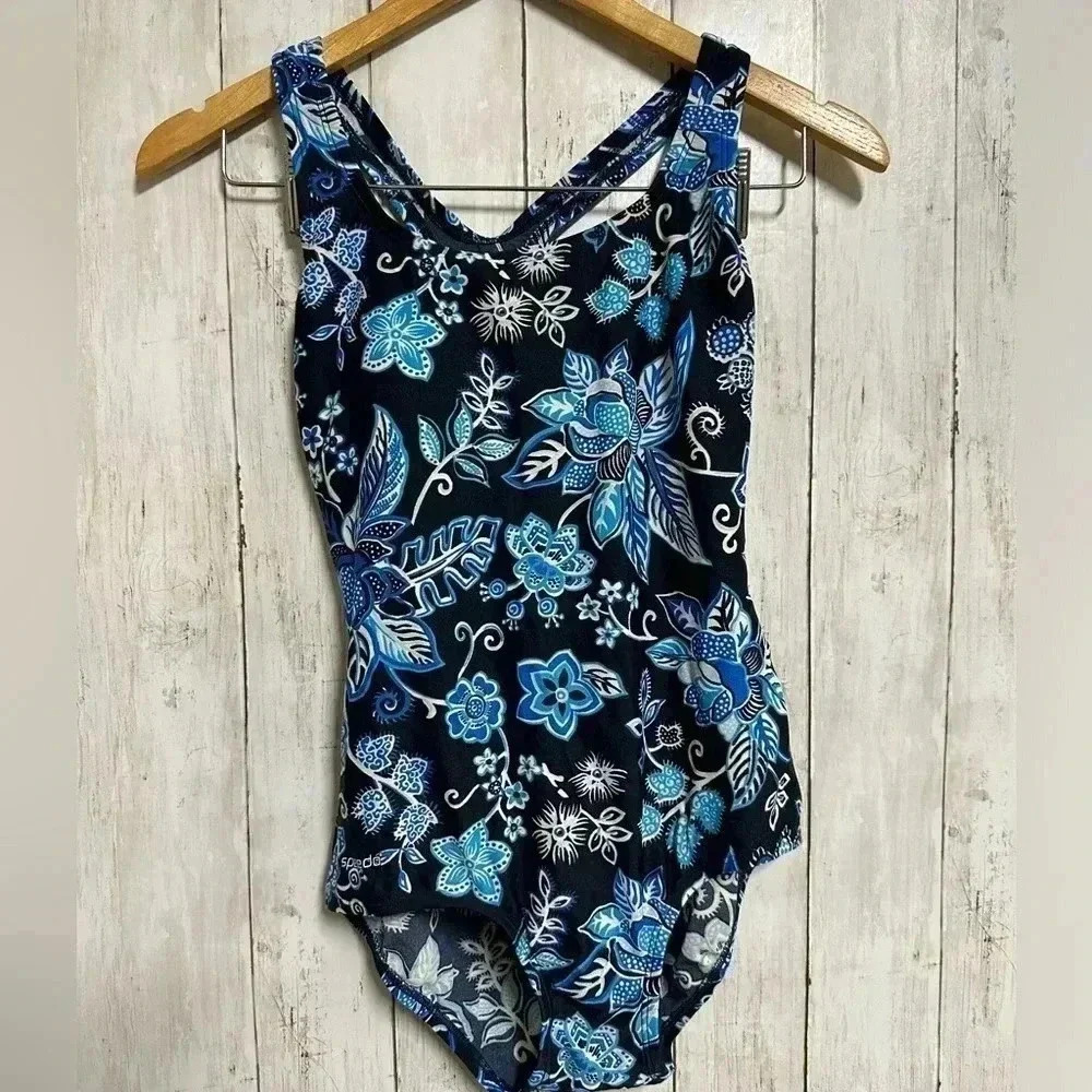 Speedo Floral One-Piece Swimsuit Size 6